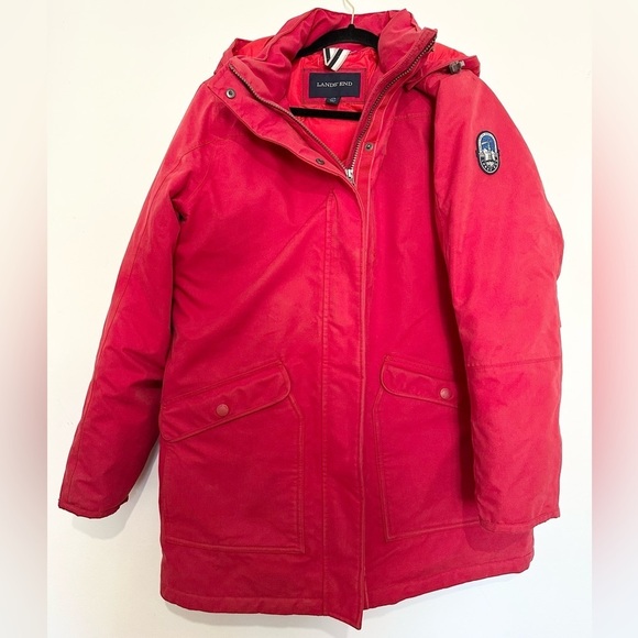 Lands' End Squall Waterproof Insulated Winter Stadium red coat size medium - Picture 1 of 8